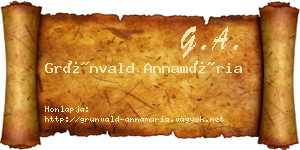 Grünvald Annamária névjegykártya